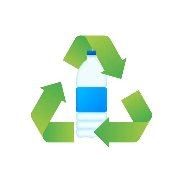 Símbolo de reciclaje. Reciclaje de plástico. Medio ambiente, ecología, concepto de protección de la naturaleza. Ilustración de stock vectorial. — Vector de stock