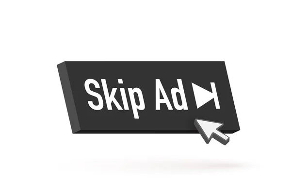 Skip ad button. Modern advertising for marketing design. Vector illustration design. Communication technology. Internet advertisement. —  Vetores de Stock