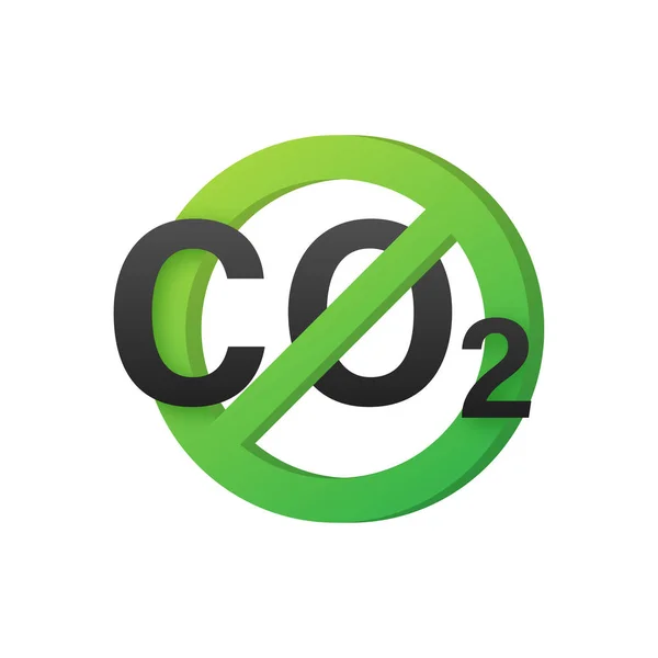 생태 stop co2 배출량은 흰색 바탕에 서명. 벡터 일러스트 레이 션. — 스톡 벡터