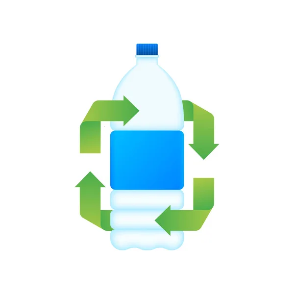 Simbolo di riciclaggio. Riciclaggio plastica. Ambiente, ecologia, protezione della natura. Illustrazione dello stock vettoriale. — Vettoriale Stock