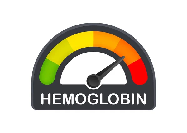 Score d'hémoglobine. Icône plate isolée sur fond blanc. — Image vectorielle