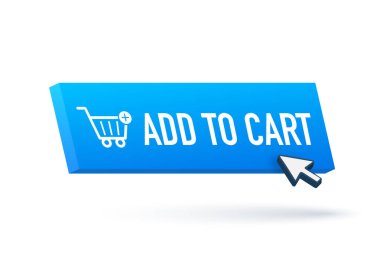 Web tasarımı için kart tuşuna ekle. Çevrimiçi pazar. Çevrimiçi ödeme. Modern vektör çizimi. Sancak vektörü.