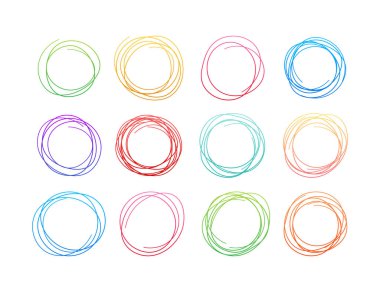 Karalama el çizimi. Yuvarlak logo. El çizgisi. Grunge dokusu.