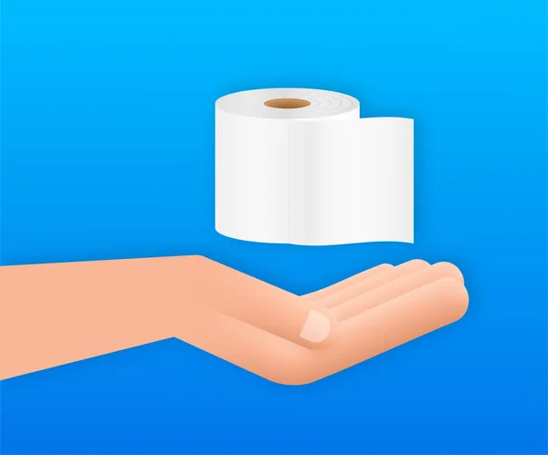 Papier toilette à la main, grand design pour tous les usages. Modèle plat. Modèle vectoriel. — Image vectorielle