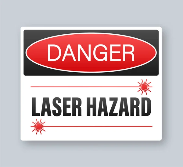 Cartoon style icon with laser hazard. Vector icon. Vector graphic. — Stock Vector