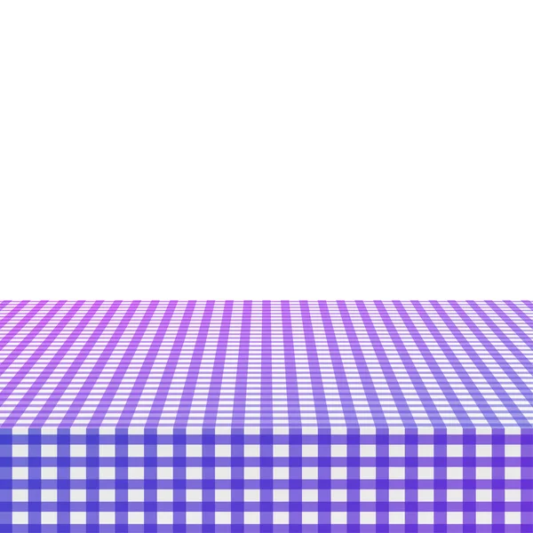 Purple corner tablecloth on white wood table. Vector stock illustration. — стоковый вектор