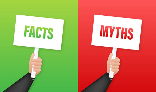 Myths facts. Facts, great design for any purposes. Vector stock illustration.