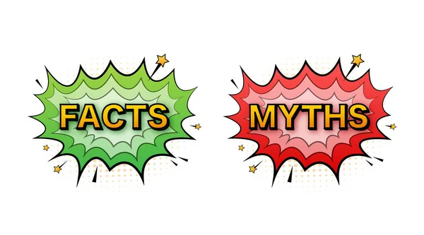 Myths facts pop style. Facts, great design for any purposes. Vector stock illustration. — ストックベクタ