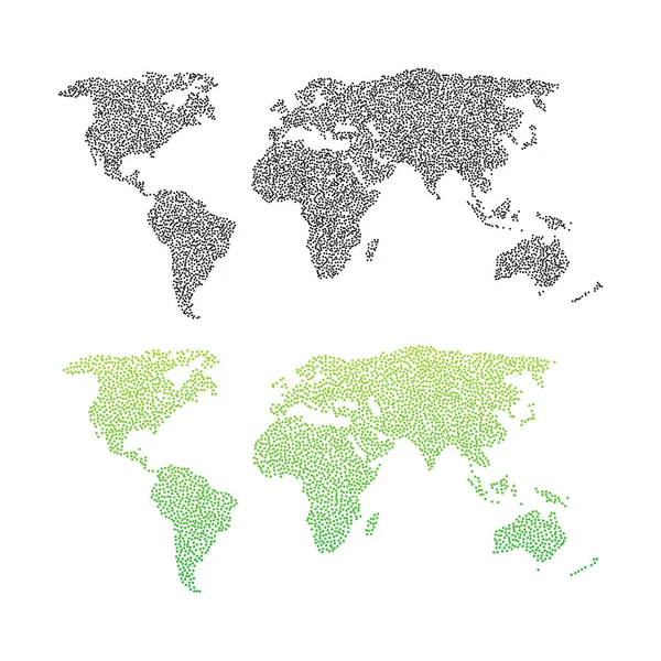 Современный 3d узор с зеленой картой Земли точек на белом фоне. Современный футуристический простой рисунок точек. — стоковый вектор