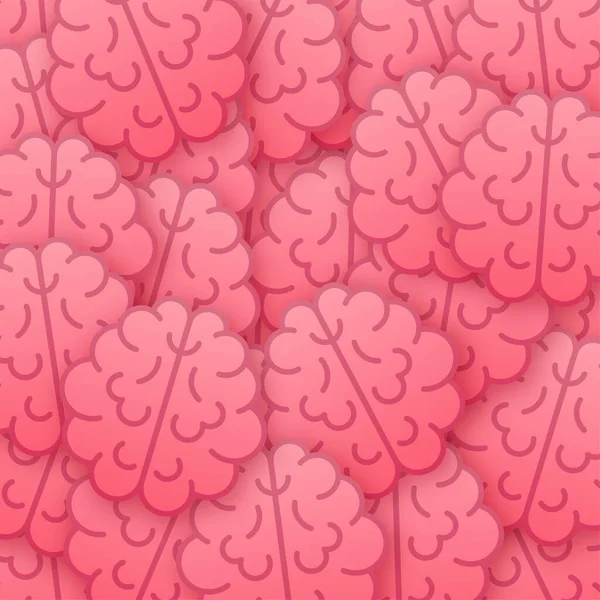 Patrón de pegatina cerebral rosa humana. Proceso de pensamiento, lluvia de ideas, buena idea, actividad cerebral. Ilustración de stock vectorial. — Vector de stock