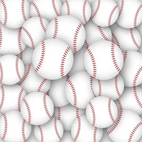 Icono de pelota de béisbol de estilo liso sobre fondo blanco. Patrón de etiqueta. — Vector de stock