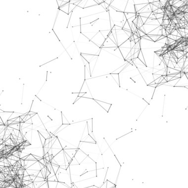 Pleksus arka planı. Teknoloji soyut. Geometrik element. Fütürist dijital ağ konsepti. Vektör stok illüstrasyonu