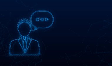 Müşteri hizmetleri ile düz çizim. 3d vektör stok çizimi. Müşteri destek servisi