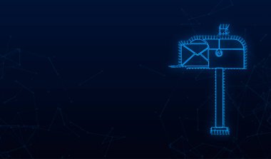 Posta kutusu. Haber bülteni içerikli zarf. Vektör stok illüstrasyonu