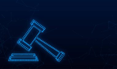 Tahta Yargıç Tokmak ve ses tahtası. Vektör stok illüstrasyonu