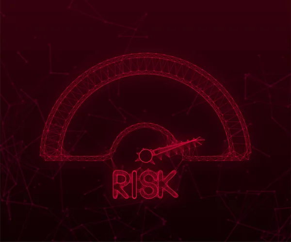 Icona di rischio sul tachimetro. Contatore ad alto rischio. Illustrazione vettoriale — Vettoriale Stock