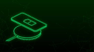Akıllı telefon için kablosuz şarj. Yenilikçi modern teknolojik aksesuarlar. Vektör stok illüstrasyonu