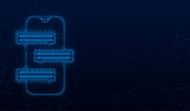 Mesajlaşma konsepti. Sohbet eden insanlarla el ele tutuşmak. Telefon ekranında mesaj baloncukları var. Vektör stok illüstrasyonu