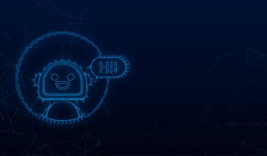 Robot simgesi. Bot tasarım imzala. Sohbet etmek sembol kavramı. Destek hizmeti bot ses. Çevrimiçi destek bot. Hisse senedi vektör çizim