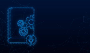 Kullanıcı el kitabını düz bir şekilde indir. Vektör stok illüstrasyonu