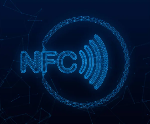 Ασύρματο σήμα πληρωμής χωρίς επικοινωνία. Τεχνολογία NFC. Εικονογράφηση διανύσματος — Διανυσματικό Αρχείο