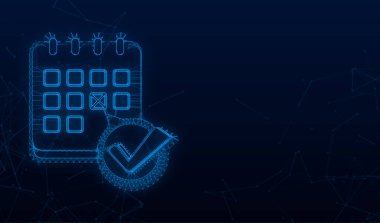 İşaretli veya tik işaretli takvim. Onaylandı ya da tarih belirlendi. Vektör stok illüstrasyonu