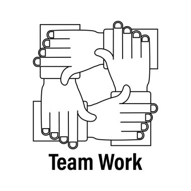 Soyut takım çalışması el imzası konsept tasarım için. İş konsepti. Takım çalışması, işbirliği.