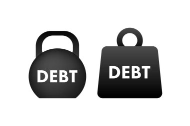 Beyaz arka planda kargo borcu olan bir resim. Vektör illüstrasyonu