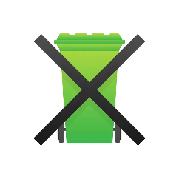 Icono sin contenedor de basura. Ningún icono de contenedor de basura sobre fondo blanco. — Vector de stock
