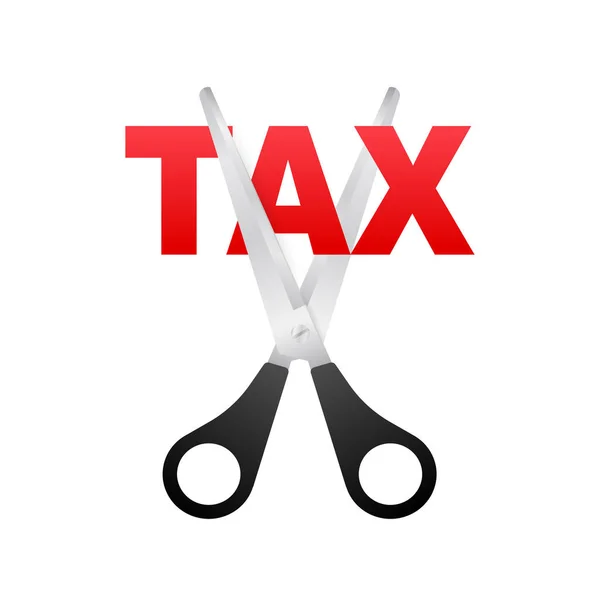 Steuersenkungen im Cartoon-Stil auf schwarzem Hintergrund. Vektorillustration, Comicfigur. Essbarer Schlaganfall. — Stockvektor