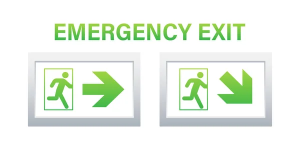 Emergency exit sign. Protection symbol. Fire icon. Vector stock illustration. — Stock Vector