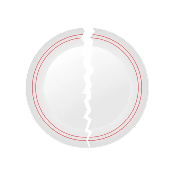 Ikona s bílou polámanou deskou na bílém pozadí pro koncept designu. Vektorové logo ilustrace. Kulaté logo. — Stockový vektor