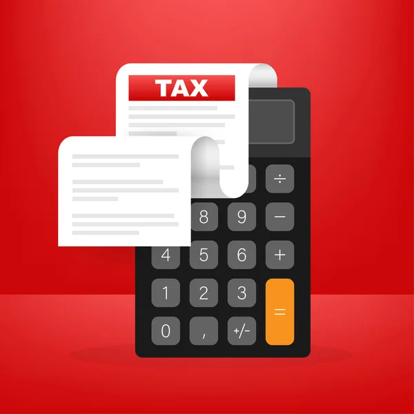 Documento fiscal em estilo plano. Ilustração vetorial plana. Pagamento de impostos online. —  Vetores de Stock
