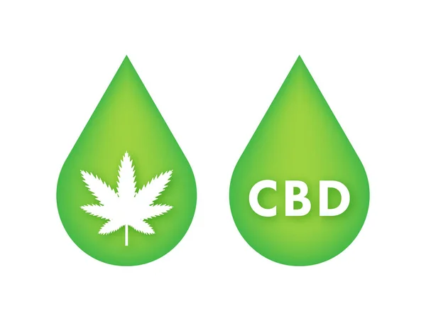 Icono creativo del logotipo del vector de hoja de cannabis. Plantilla para CBD Cannabidiol. Ilustración vectorial. — Vector de stock