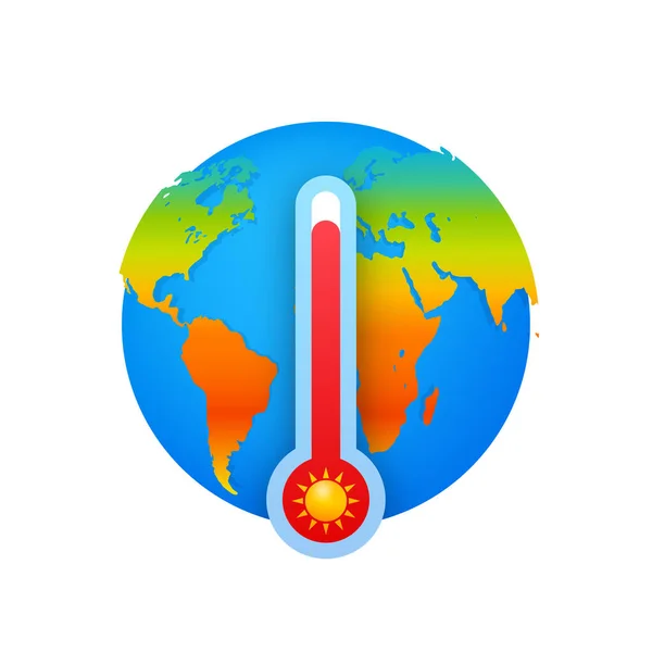Global uppvärmning, grafisk illustration av en smältande jord. — Stock vektor