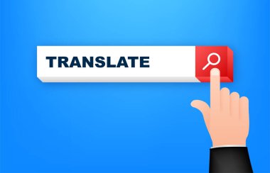 Arama satırını çevir. Vektör çizimi. Çevrimiçi eğitim