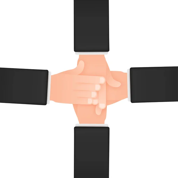Abstract teamwork hands signeren voor concept design. Bedrijfsconcept. Teamwork, samenwerking. — Stockvector
