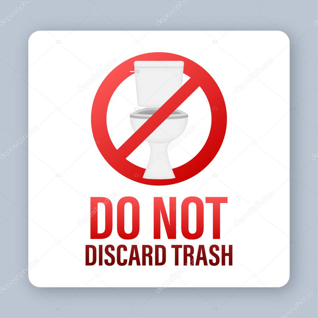 Do not discard trash on dust background. Icon for paper design
