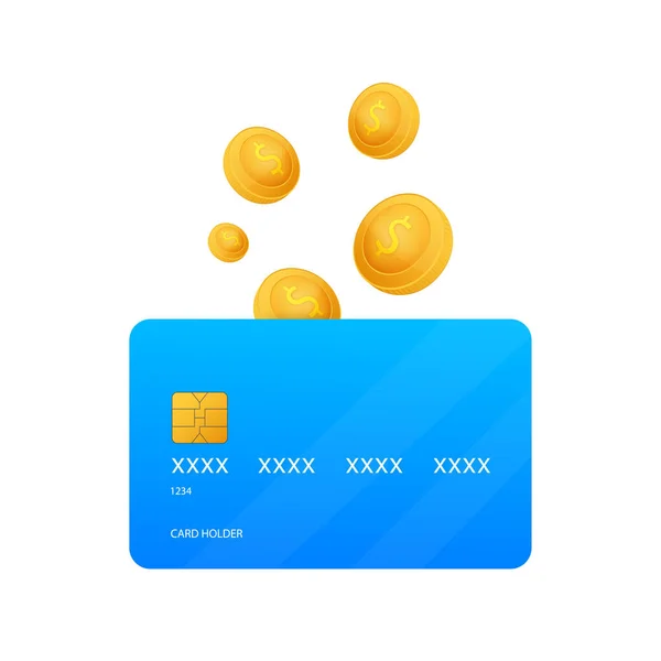 Εικονίδιο Cash back με πιστωτική κάρτα που απομονώνεται σε λευκό φόντο. Επιστροφή μετρητών ή επιστροφή χρημάτων ετικέτα. Εικονογράφηση διανύσματος. — Διανυσματικό Αρχείο