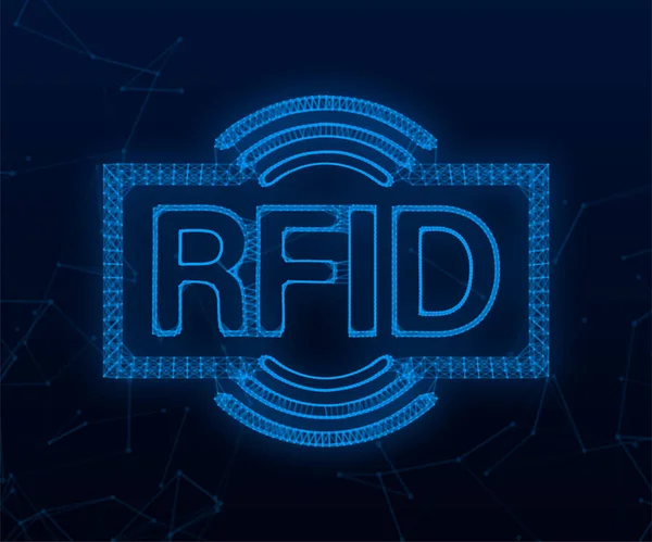 Εικονίδιο πλεξιγκλάς αναγνώρισης ραδιοσυχνοτήτων RFID. Τεχνολογική έννοια. Ψηφιακή τεχνολογία. Εικονογράφηση διανύσματος. — Διανυσματικό Αρχείο
