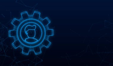 Pleksus tarzında iş gücü planlaması. İşlem çizelgesi. Konsept tasarımı için iş gücü planlamasına sahip 3d simgesi