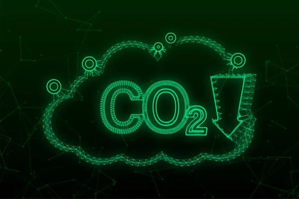 Λογότυπο CO2 plexus σε επίπεδο στυλ που απομονώνεται σε κενό φόντο. Επίπεδο εικονίδιο σε λευκό φόντο. Εικόνα λογότυπου διανύσματος. — Διανυσματικό Αρχείο