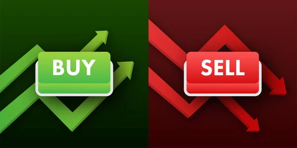 Αγοράστε κουμπί πώλησης, μεγάλη σχεδίαση για κάθε σκοπό. Αγορά Forex. Επίπεδη διανυσματική απεικόνιση. — Διανυσματικό Αρχείο