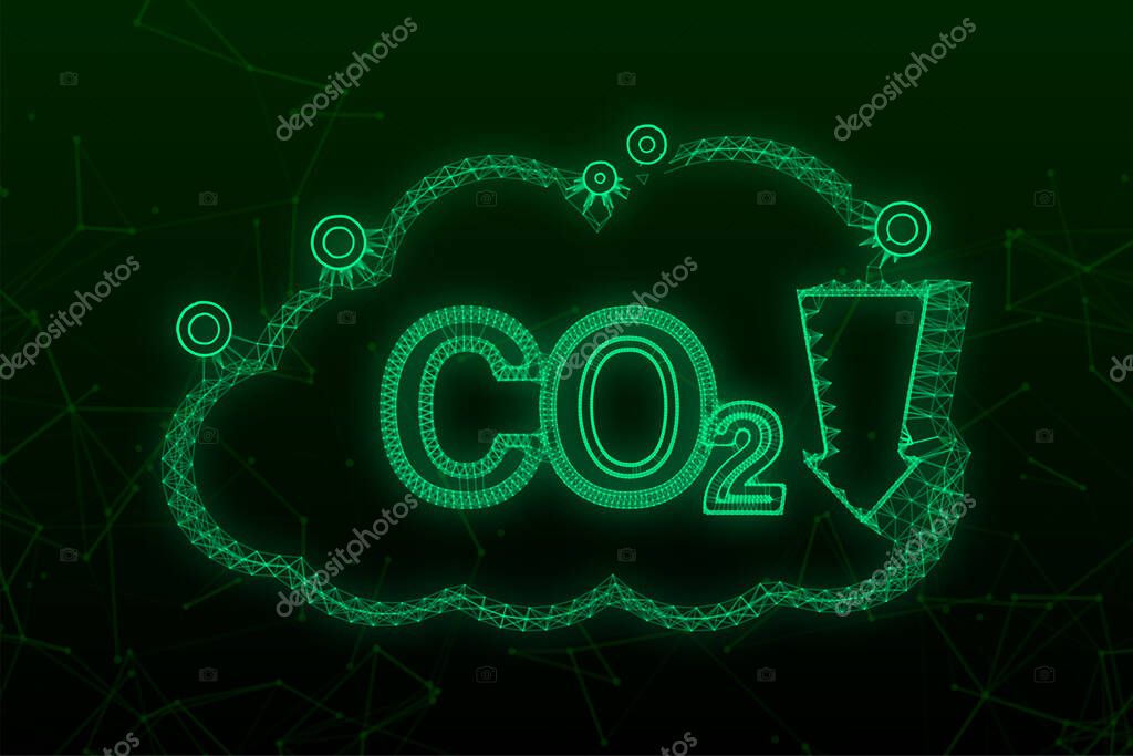 CO2 plexus logo in flat style isolated on empty background. Flat icon on white backdrop. Vector logo illustration