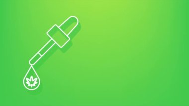 Yaratıcı kenevir yaprağı Gölge simgesi. CBD Cannabidiol şablonu. Hareket Grafiği