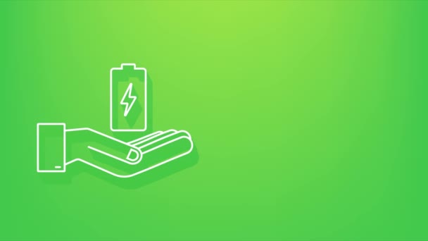 Charging battery with hands. Shadow battery charge level indicators. motion graphic — Stock Video