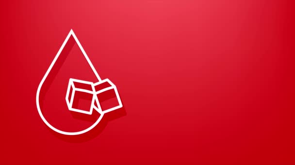 Icona ombra con sangue di glucosio rosso per il concept design. Icona rossa del cartone animato. Motion Graphic. Cartoni animati zucchero. — Video Stock