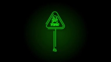 Neon freen. Logo, etiket. Hareket Grafiği. Ünlem işareti.