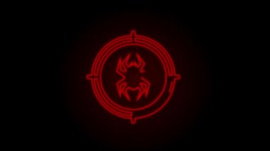 Tehlike sembolü. Virüs koruması. Bilgisayar virüsü alarmı. Güvenli internet teknolojisi, veriler güvende. Neon simgesi