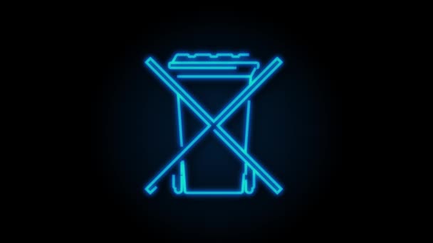 Икона без мусорного контейнера. Никаких мусорных контейнеров. Motion Graphic — стоковое видео